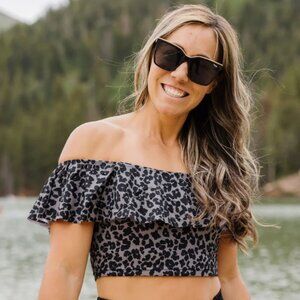 Kiava Cabana Crop Top & Ruched High Rise Bottoms - (sold together) Swim